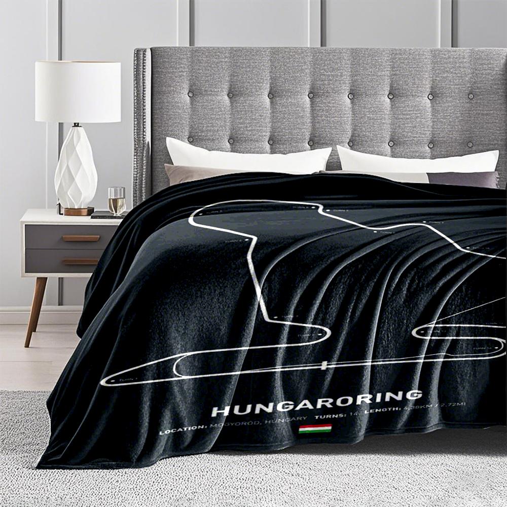 Hungaroring Circuit Keep warm DesignFlannel blanket for bedroom, living room, sofa, and nap