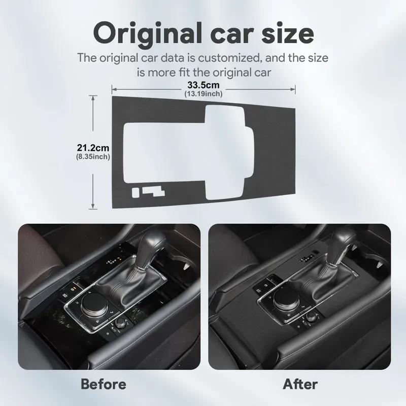 Top Suede Trim LHD RHD Sticker For Mazda 3 Axela 2024 2025 Car Central Console Gear Shift Panel