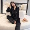 Gold Velvet Pajamas Women's New Autumn and Winter Long Sleeve Black Lightweight Homewear Pajamas Set
