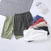 Men's Cotton Linen Drawstring Shorts - Lightweight, Loose, Mid-Length, Straight Leg Summer Pants