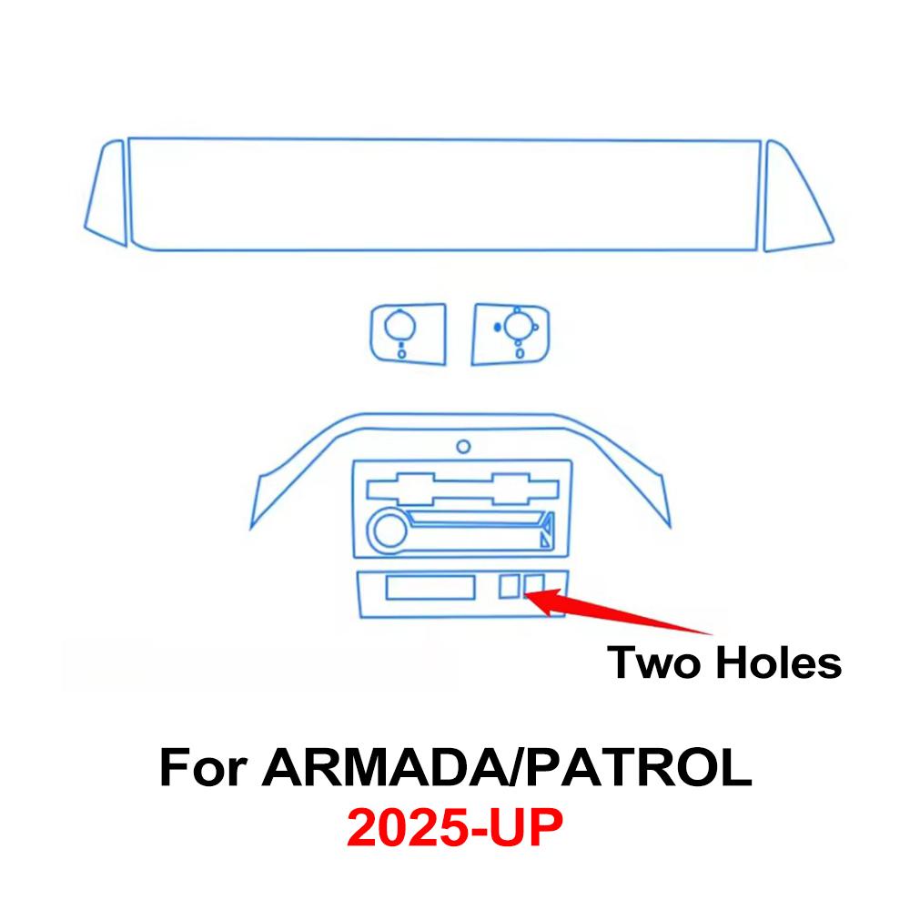 Car TPU Interior Protector Pre-cut Film For Nissan Patrol Armada 2025 LHD Auto Navigation Gear Panel Center Console Auto Cover