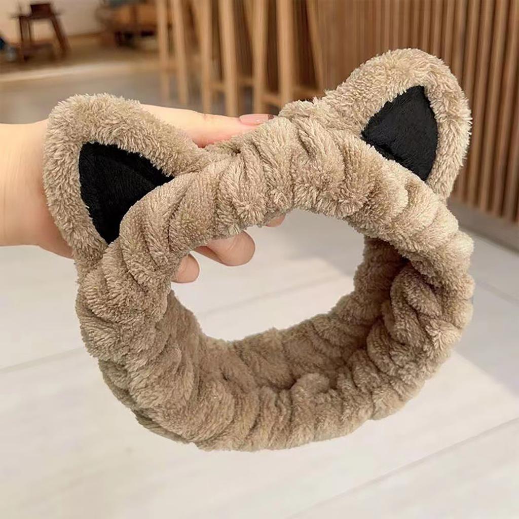 Lovely Cat Ears Hair Band Soft Elastic Headbands Women Soft Cosmetic Headbands Suitable for Ladies and Girls