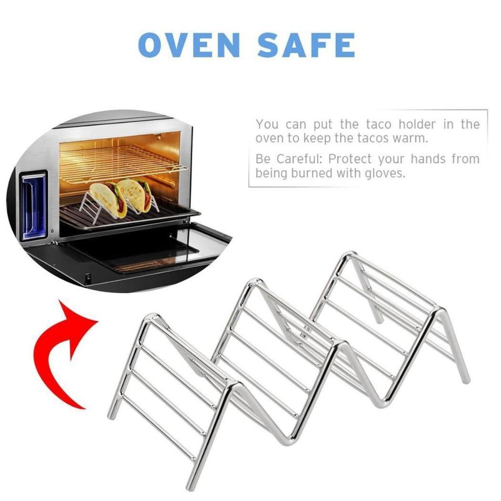 Food Display Kitchen Restaurant Stainless Steel Kitchen Tools Stand Tray Pizza Rack Taco Holder