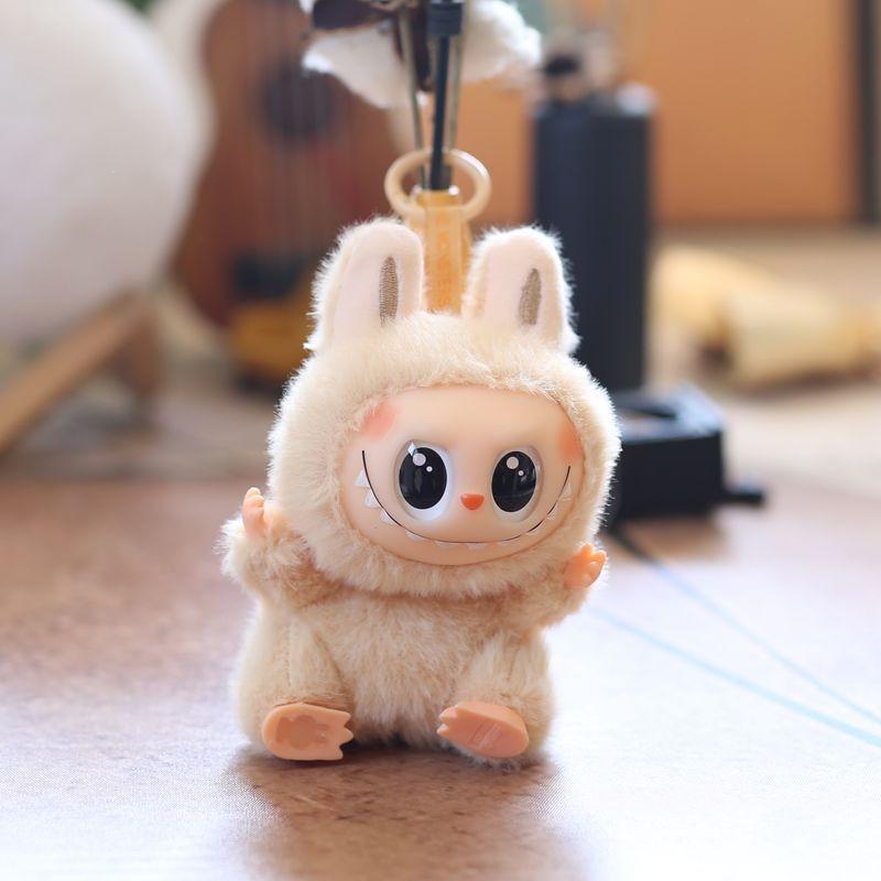 Labubu Plush Keychain Super Soft Pp Cotton With Rotating Head For Kids Gift