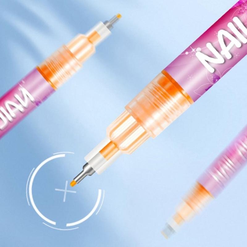 Ручки для дизайна ногтей 12 цветов Быстросохнущие Водостойкие Маркеры для ногтей для Гелевой росписи Лайнер и Инструменты для дизайна ногтей для домашнего салона