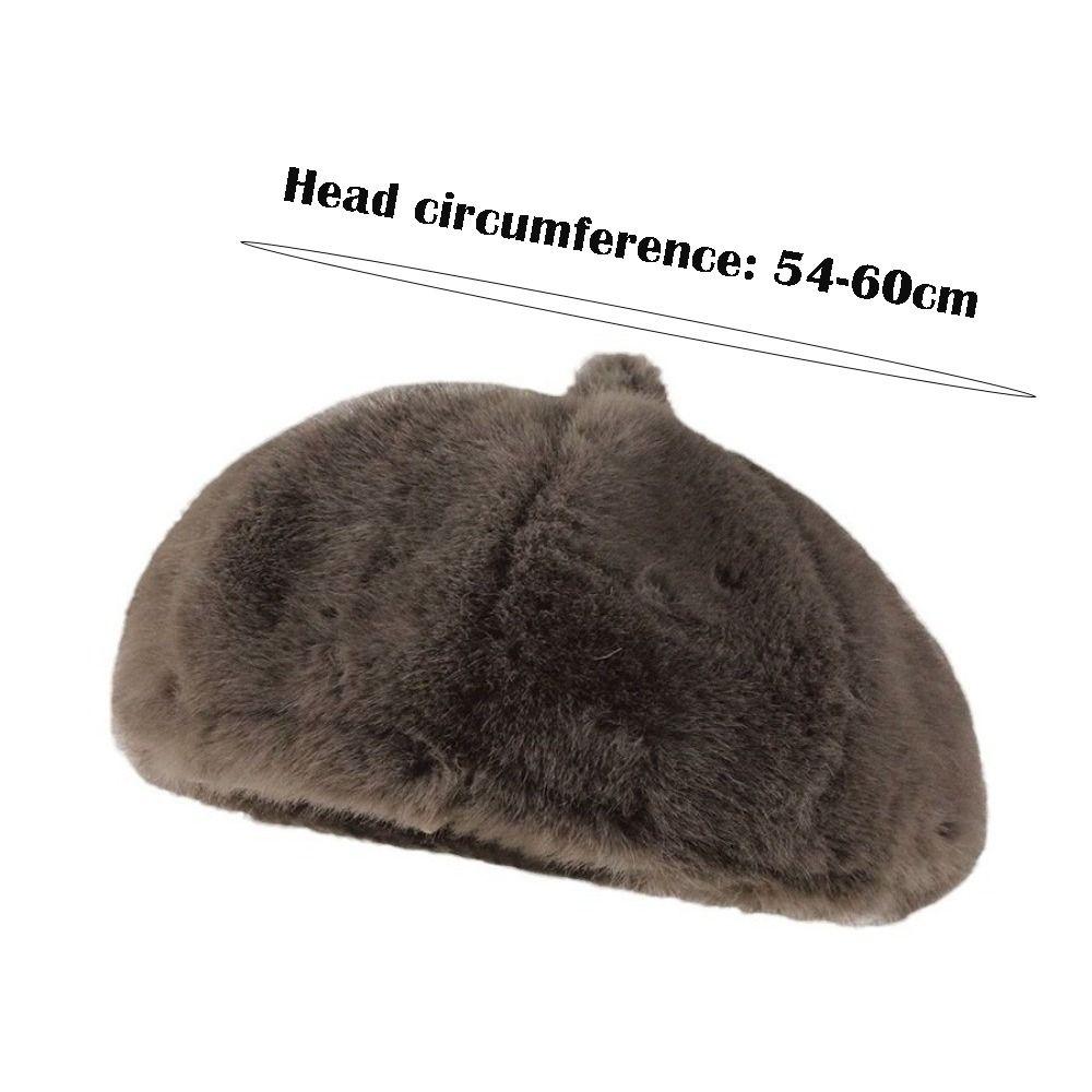 Элегантный винтажный берет однотонный пушистой текстуры меховой берет теплая восьмиугольная шляпа для зимнего сезона