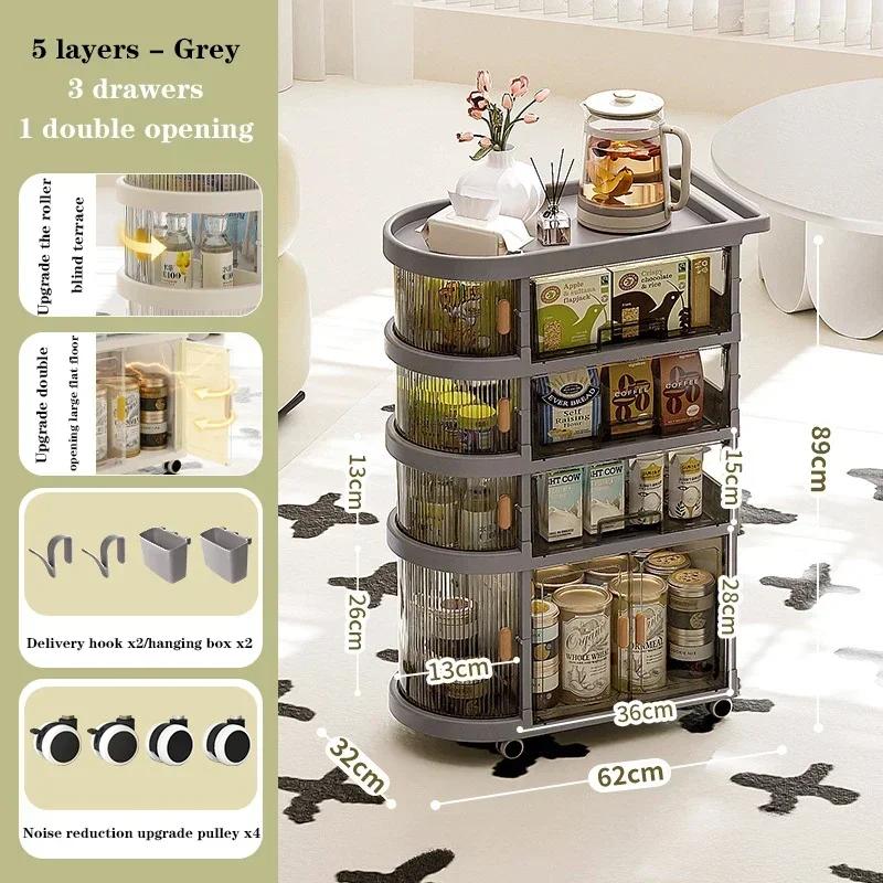 Детская тележка для хранения из полипропилена, напольная, для спальни, дома, многоярусная, портативная, складная, для хранения товаров, полки