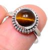 Ювелирное кольцо ручной работы из стерлингового серебра 925 пробы с натуральным тигровым глазом, размер 8 T4O94