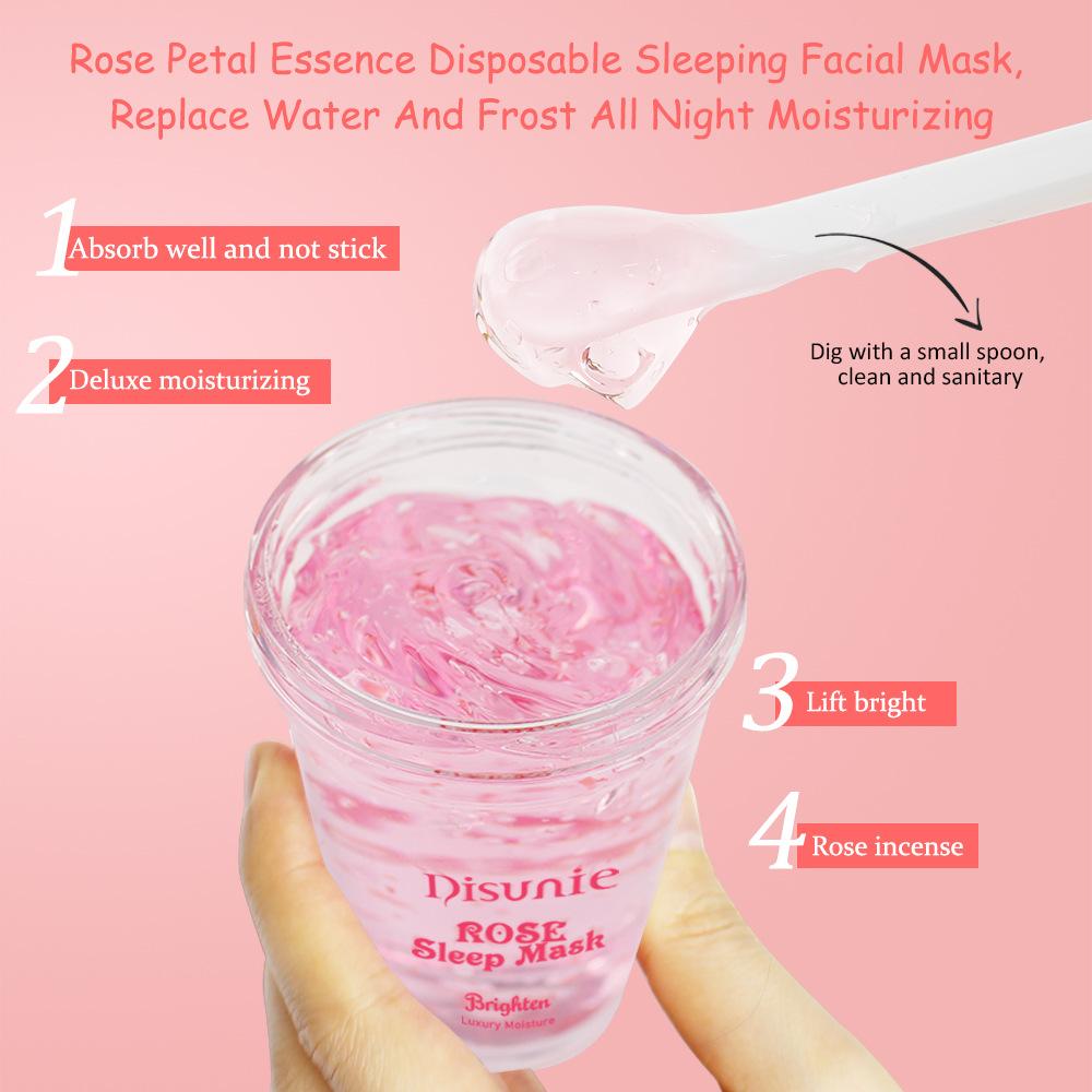 Роскошная увлажняющая маска для лица для сна с эссенцией розы и гиалуроновой кислотой