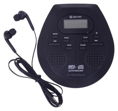 DENVER DMP-395B портативный CD/MP3-плеер с функцией антишока и усилением басов, Denver