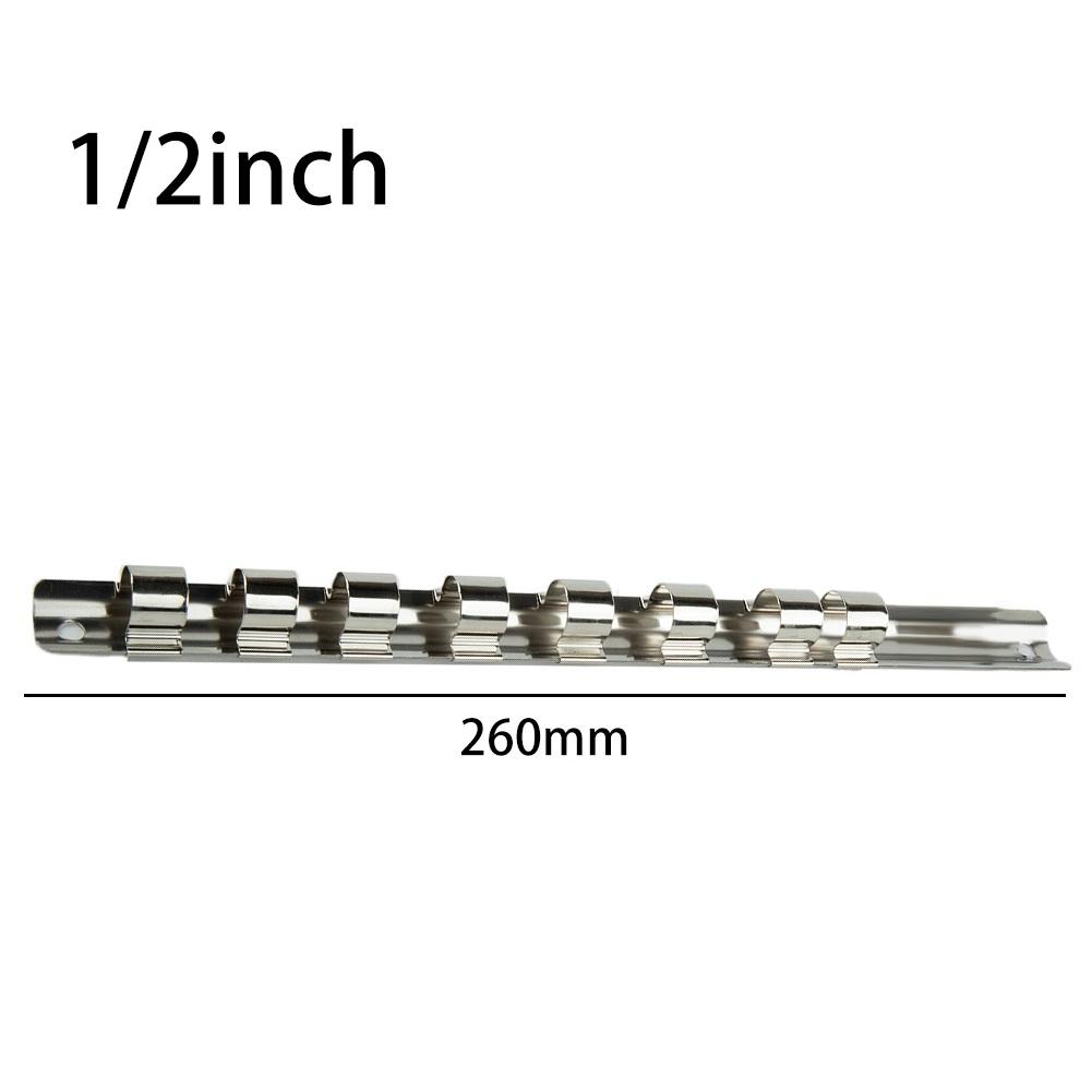 Держатель для головок 1/4 3/8 1/2 дюйма с 8 зажимами на рейке, органайзер для инструментов, стойка для хранения головок для хранения россыпных головок