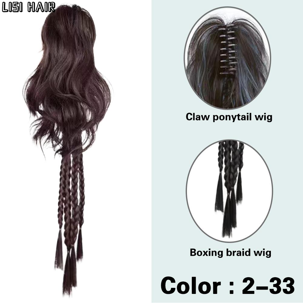 XINRAN 24-дюймовые синтетические длинные волосы, коса, хвост, вьющиеся волосы, булочка, парик, зажим для волос, водопад, половина хвоста, наращивание, аксессуары для волос