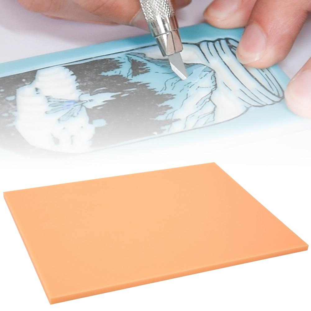 Желейные резиновые штампы Тонкие блоки для резьбы для штампов ручной работы DIY Изготовление Персиково-красный