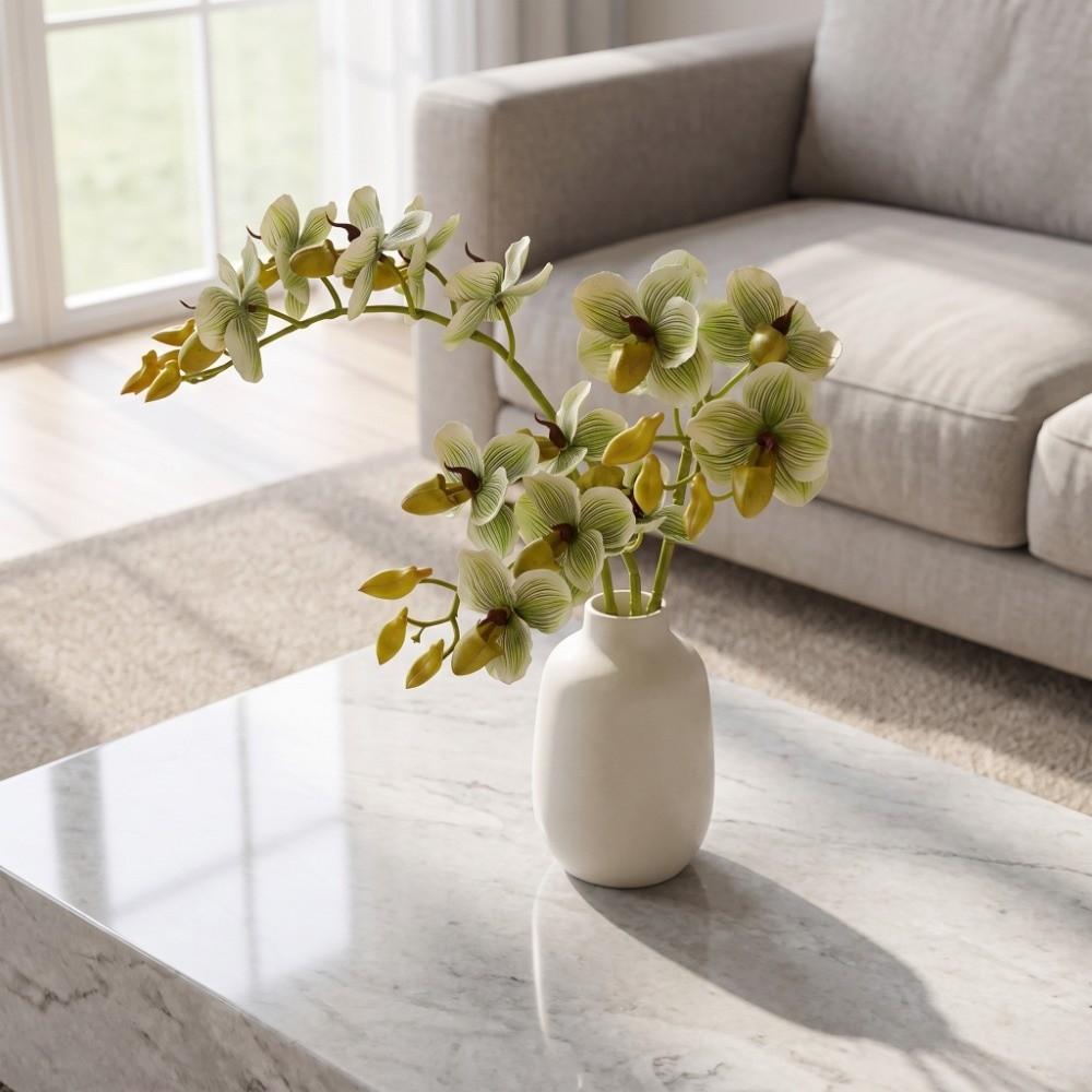 Plastic EVA Orchid Flower 67cm 26.38in Fake Flowers Living Room Desktop
