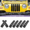 ABS Car Grille Cover Decoration Stickers For Jeep Wrangler TJ 1997-2006 Car Exterior Accessories, Black