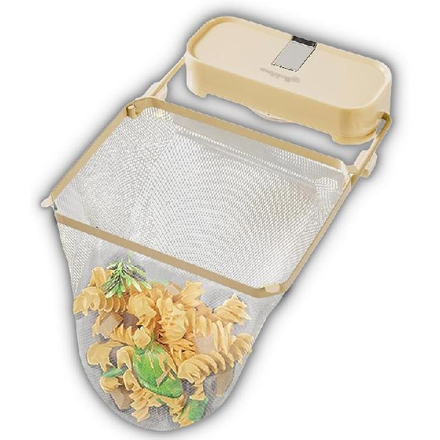 Фильтр для мойки Kanggoulu, вращающийся фильтр для кухонной мойки с 100 фильтрующими сетчатыми мешками, держатель фильтра-ловушки для еды для угловой мойки (черный)