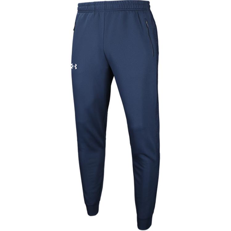 Under Armour Трикотажные жаккардовые силиконовые облегающие спортивные брюки с логотипом на шнуровке мужские брюки College-Blue 22500705-408