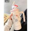 Ледяная кружка Hello Kitty, большая емкость, термокружка для девочек, высокая эстетическая ценность, с трубочкой, новая модель 2026