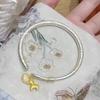 9999 Sterling Silver Gold Painted Peace Lock Bracelet - Women's Luxurious Chinese Style with Auspicious Words for Prosperity and Peace