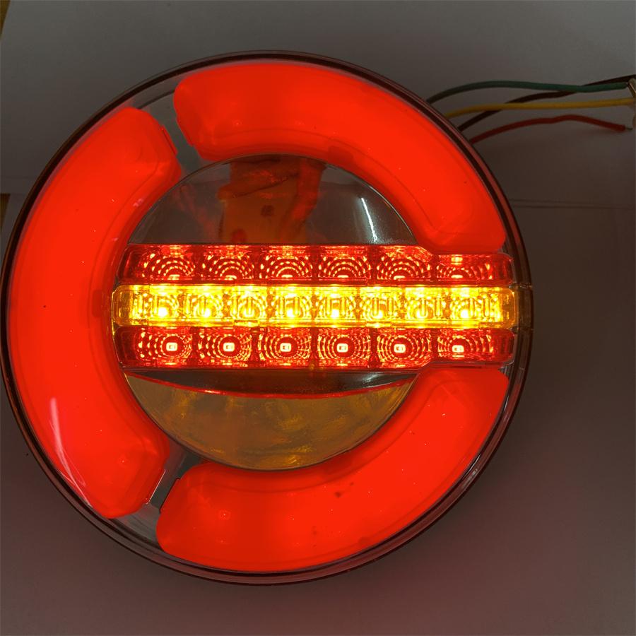 Новый круглый задний красный стоп-сигнал и желтый динамический бегущий указатель поворота светодиодный фонарь 12-24 В водонепроницаемый