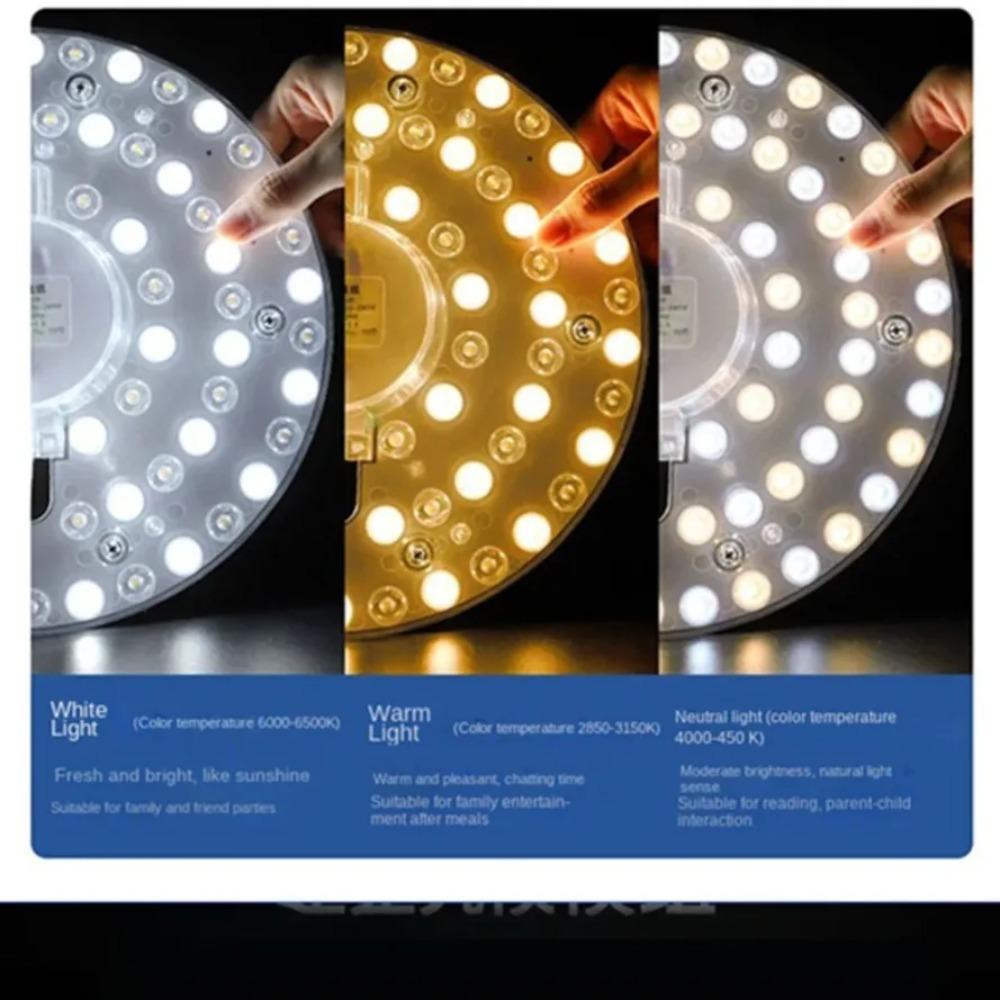 Светодиодный потолочный светильник, панельный светильник, модульная лампа, 36 Вт, 24 Вт, 18 Вт, энергосберегающий, 220 В, круглый потолочный светильник, настенный светильник для внутреннего освещения