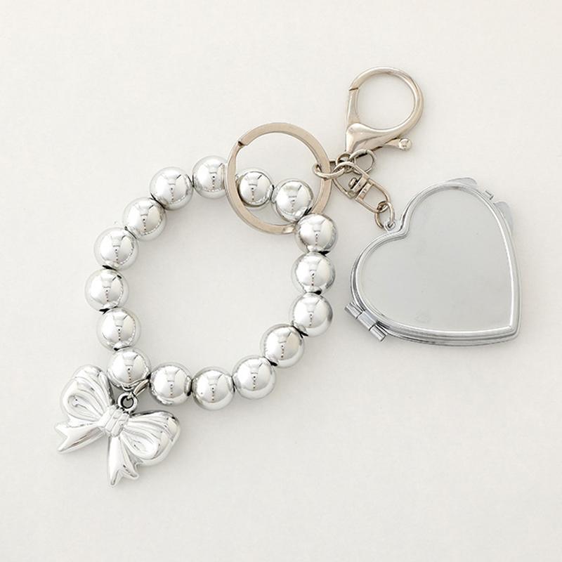 Цепочка для телефона с жемчужным сердечком и бантом Macaron Blue Phone Подвеска для сотового телефона Ремешок для камеры Брелок для сумок Декор Подарки для девочек