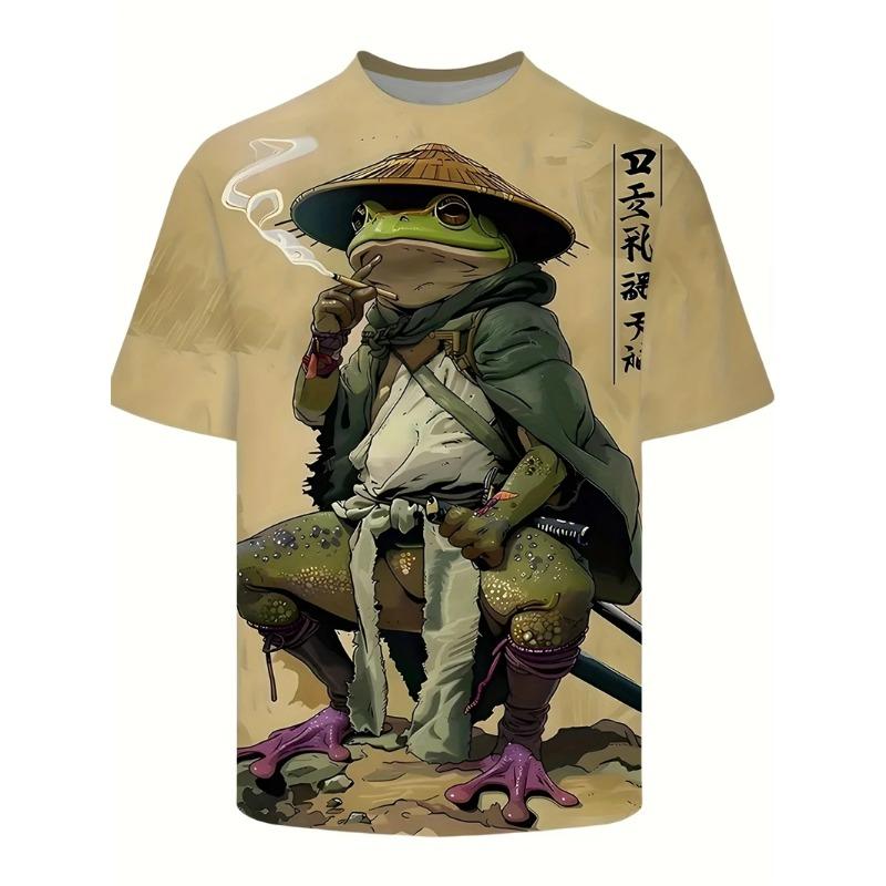 Летняя футболка с круглым вырезом, забавным мультяшным принтом 3D, модная, повседневная, с короткими рукавами, мужская