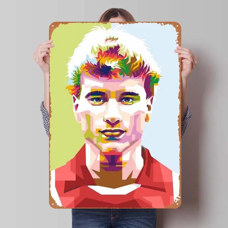 Dennis Bergkamp Metal Sign Sports Poster Decoration Wall Decor Living Room Decoration Man Art Mural Decorative Metal Plates Home