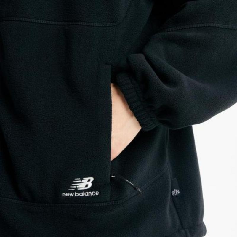 New Balance Полуклуб Uni короткий шерстяной флисовый комбинезон из нержавеющей стали на молнии Nbmdd42913 19