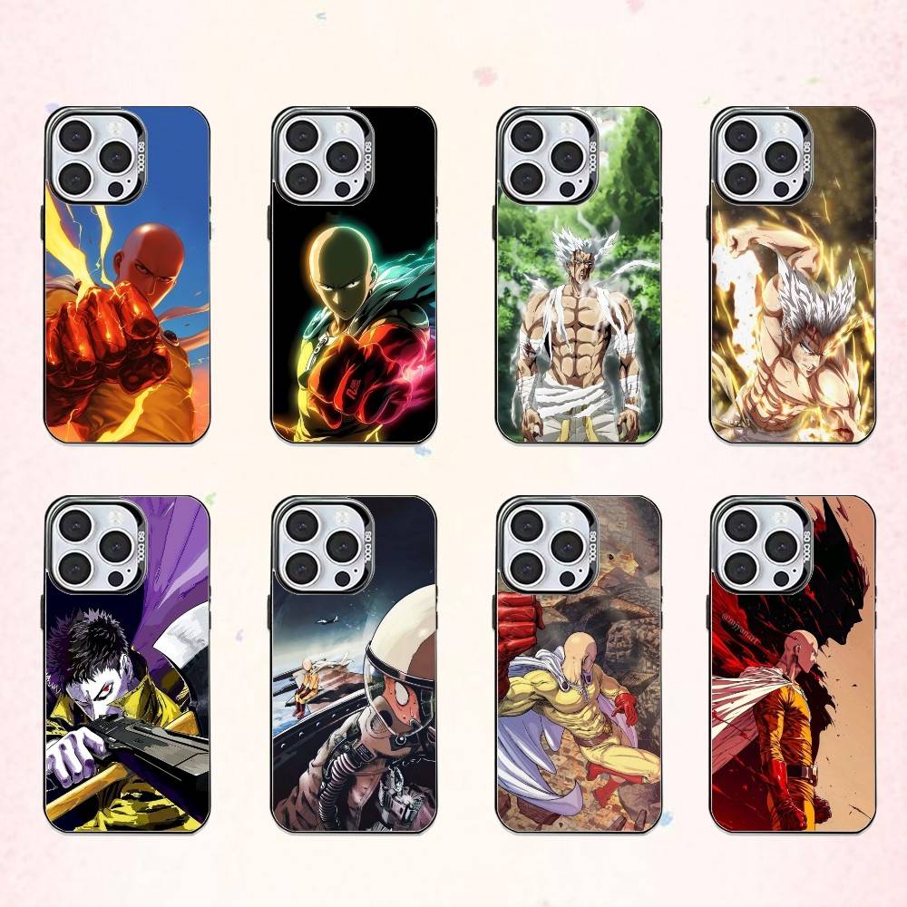 Смешной Чехол для Телефона One Punch M-Man Для iPhone17,16,15,14,13,12,11 Plus,Pro Max Цветной Посеребренный Внутренний Чехол