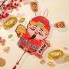 Festive Chinese God of Wealth Fridge Magnets Traditional New Year Fridge Stickers  Spring Festival