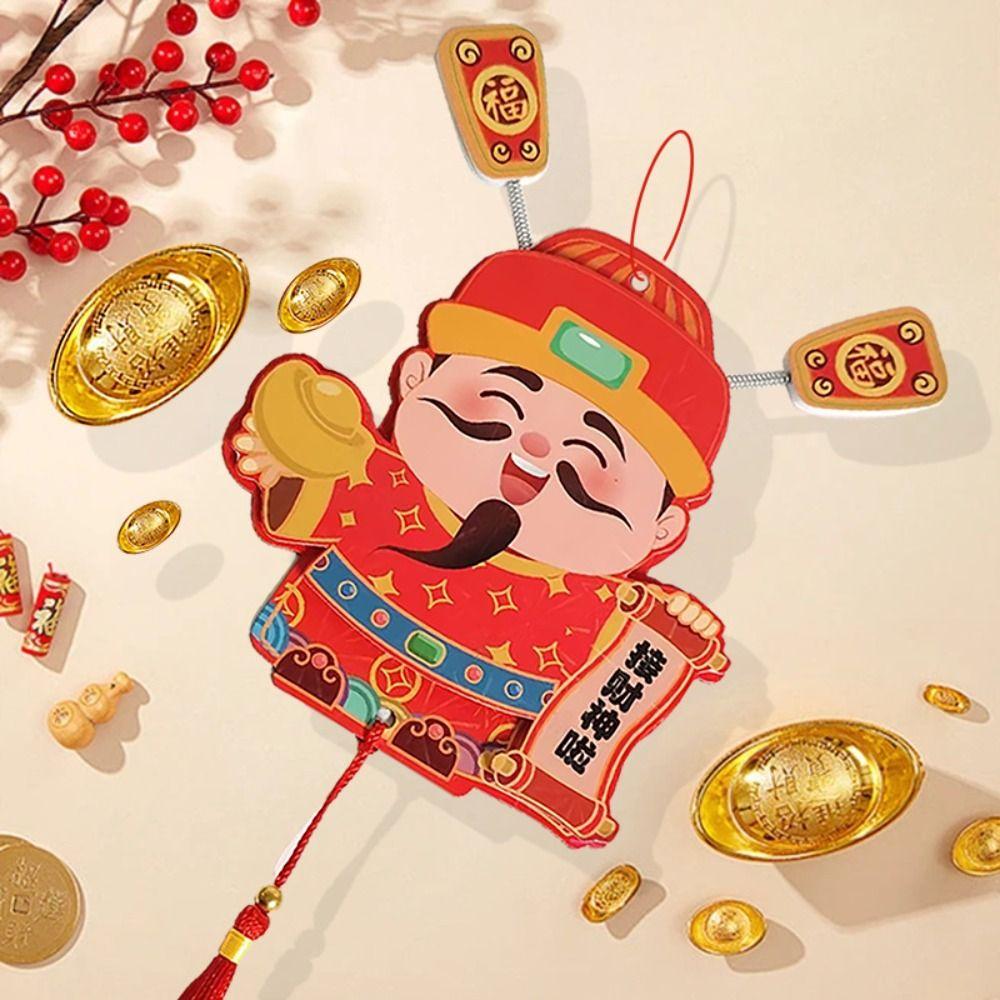 Festive Chinese God of Wealth Fridge Magnets Traditional New Year Fridge Stickers  Spring Festival