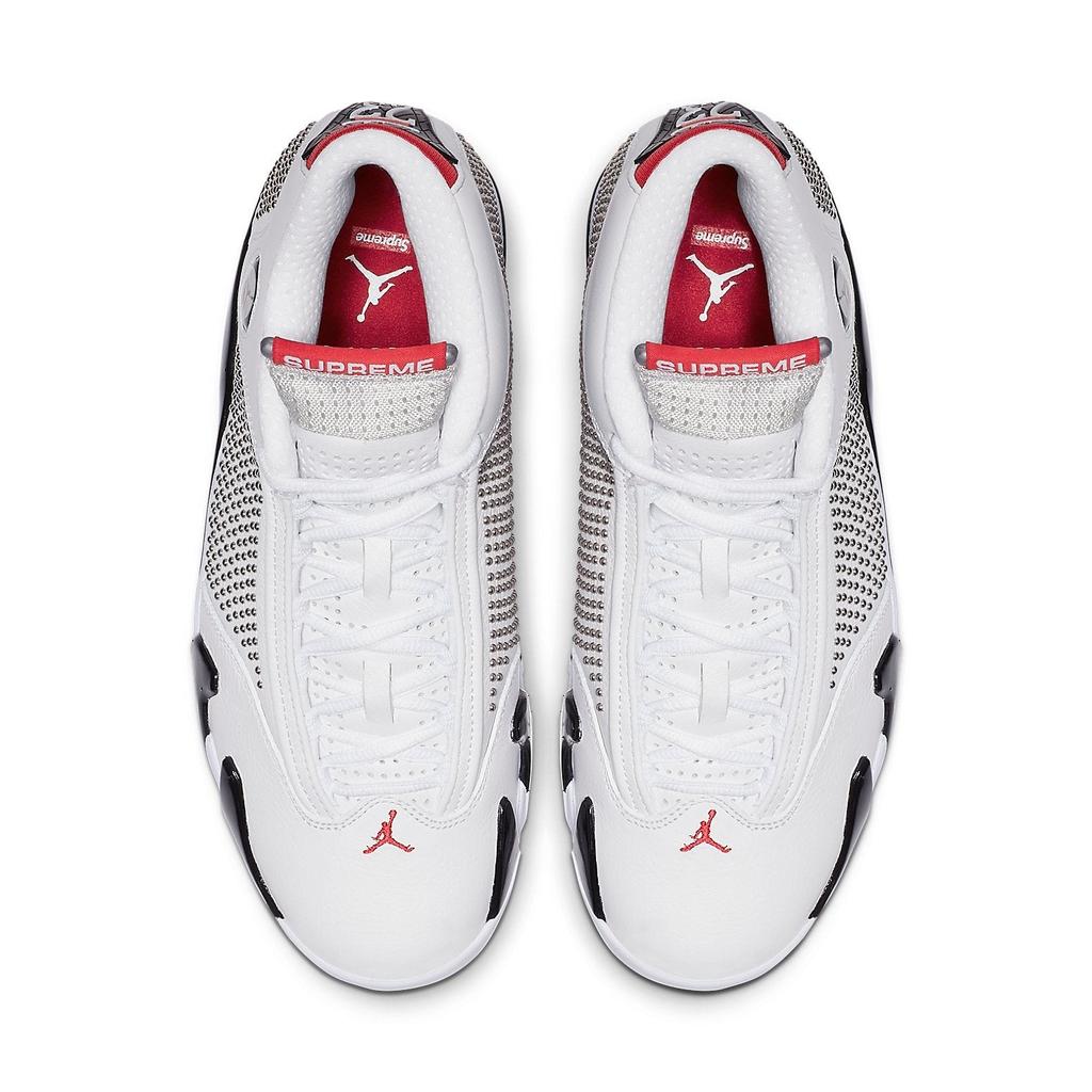 BV7630-106 Supreme Nike Air Jordan 14 Retro Белый Университетский Красный (Мужской)