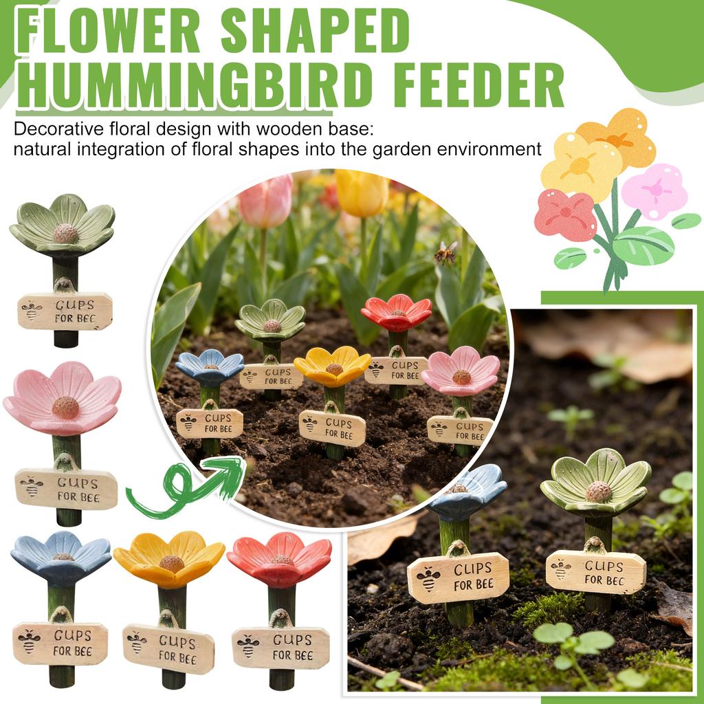 Bee Watering Station For Garden, Bee Water For Bees Garden, Flower-Shaped Ceramic Bee Watering Station, Feeder With Flower Design