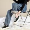 Thickened Denim Pants with Added Velvet, New Straight Leg Pants for Girls In Autumn and Winter, Loose and Wide Leg Pants