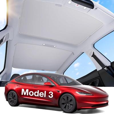 Солнцезащитная шторка на крышу Tesla Model 3 2017-2025 Никогда не провисает Нано-кристаллическое покрытие Ледяной Кристалл 3-го поколения Теплоизолирующая стеклянная крыша Солнцезащитная шторка Модель Y