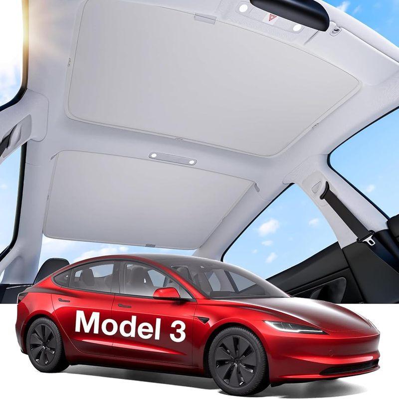 Tesla Model 3 2017-2025 Sunshade Roof Never Sag Nano Ice-Crystal Coatings 3-Gen Heat Insulation Glass Roof Sun Shade Model Y