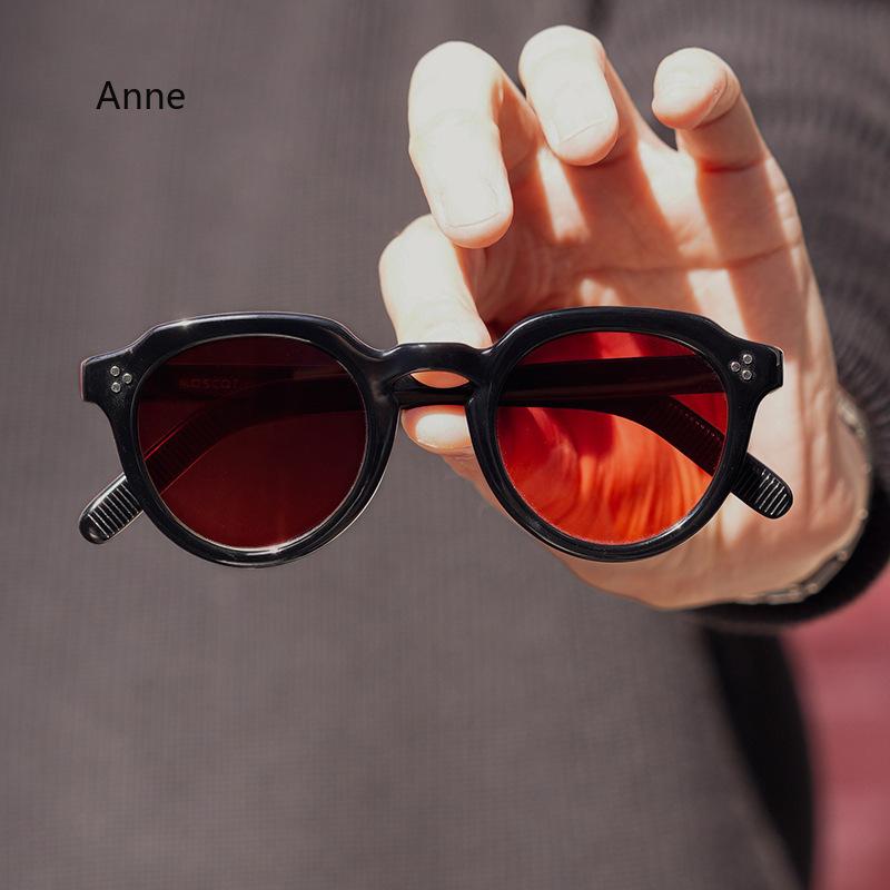 High Quality Acetate Sunglasses For Men Women Oval Round Eyeglasses Frames Japanese Style Designer Driving Travel Glasses UV400