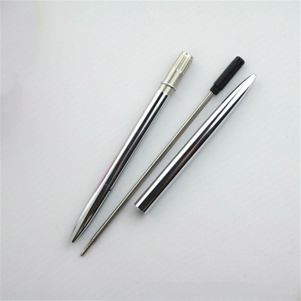 Office Supplies Stationery Stainless Still Metal Ball Pen Slender Ballpoint Pen Rod Rotating