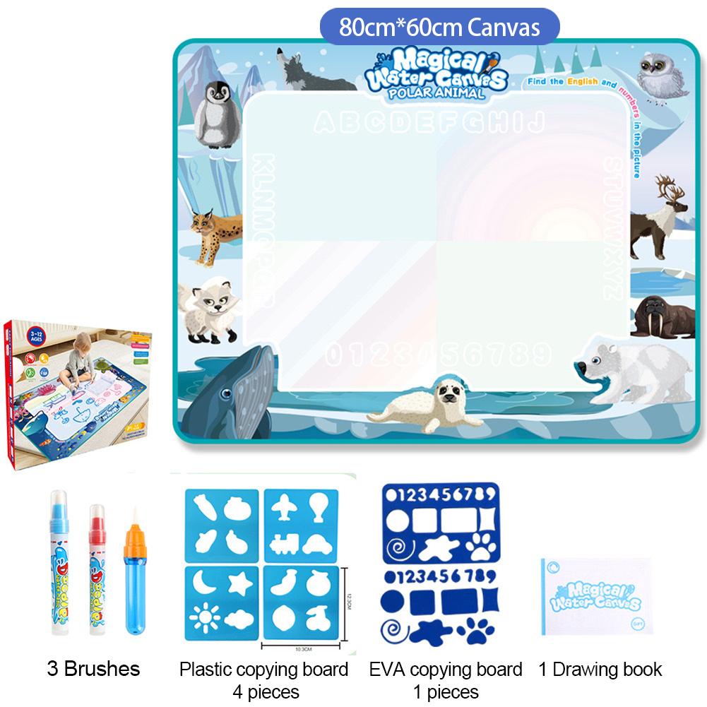 60x80 см Волшебный водный коврик для рисования Раскраска с многоразовыми волшебными ручками Доска для рисования Монтессори Развивающие игрушки Детские подарки