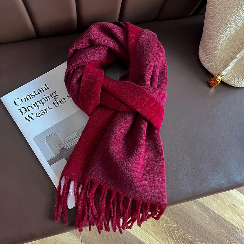 Imitation Cashmere Women Winter Scarf Thicken Double-Sided Long Shawls Neck Warm Tassel Poncho Echarpe Stoles Pashmina Luxury
