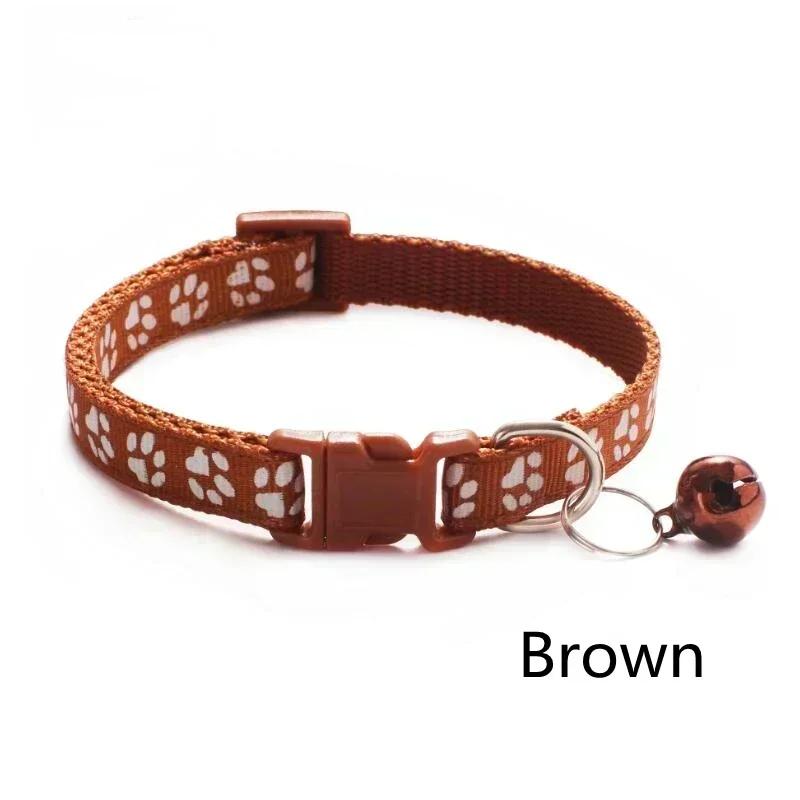 Cat Dog Universal Collar Adjustable footprint Pet Collar with Bell and PP Material Separator Reflecting Safety Bucket Solid Safe