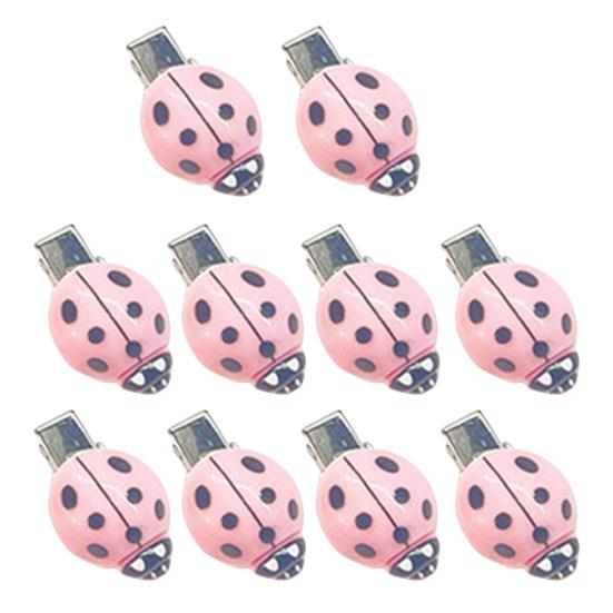 10 шт. Женские заколки для волос Нескользящие зубцы Декор божья коровка Шпильки Челки Пучки Косы Многоцелевая укладка