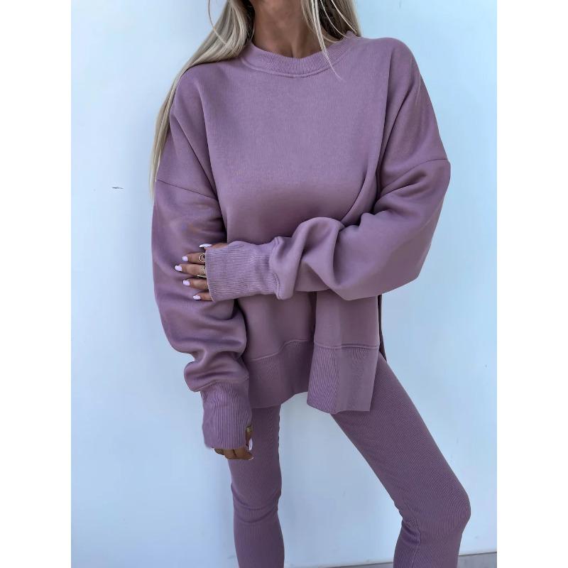 Женские повседневные узкие брюки свободный свитер комплект из двух предметов