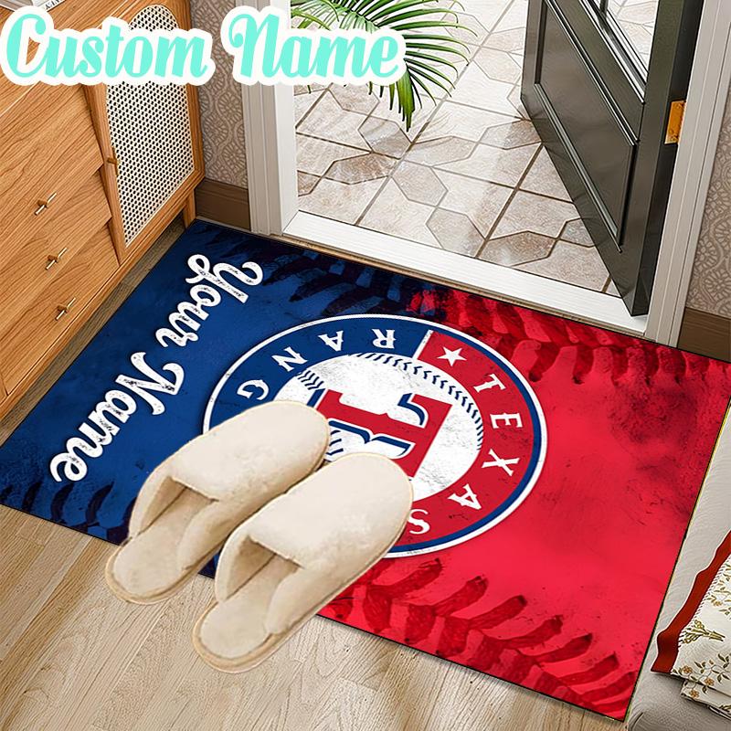 Custom Name Texas Baseball Rug Office Rug Chair Mat Non Slip Carpet Rugs for Bedrooms Dining Room Living Room Home Decor gifts