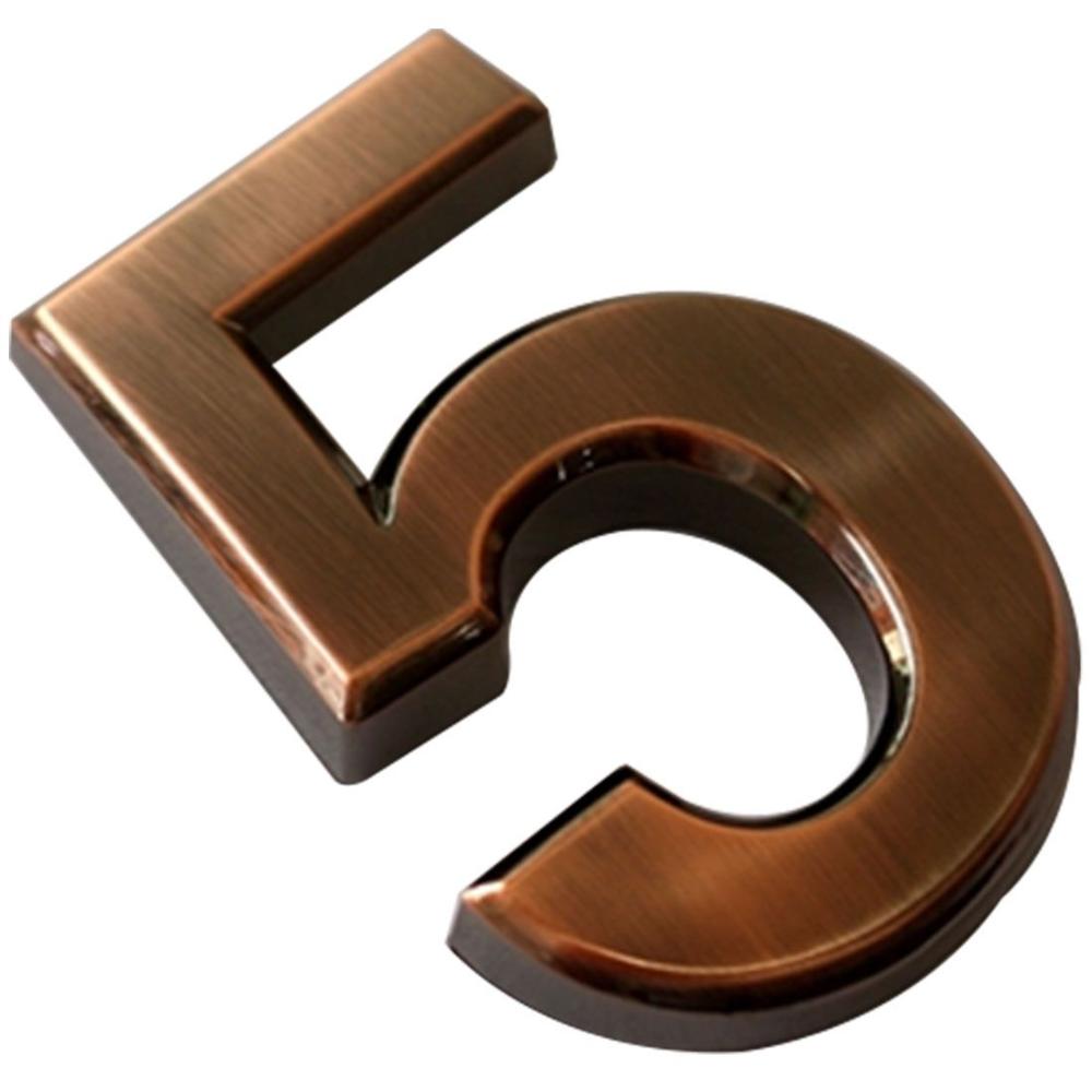 1 PC 0-9 Bronze Self-adhesive Numeral  Address Sign Door Plates Room Number Digits Sticker