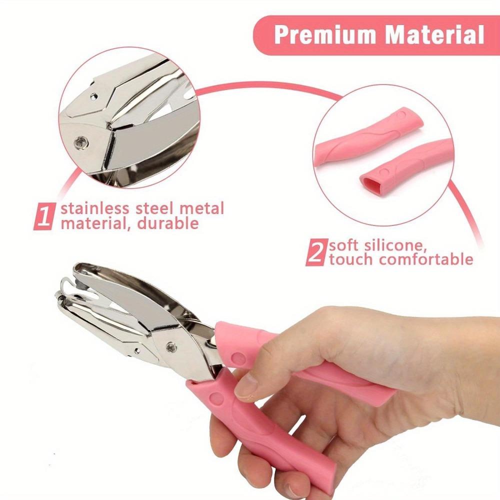 Ручной дырокол для бумаги, 2 шт., дырокол в форме сердца/звезды/круга, металлический дырокол для бумаги с одним отверстием 1/4 дюйма, с мягкой ручкой для бирок, билетов на одежду