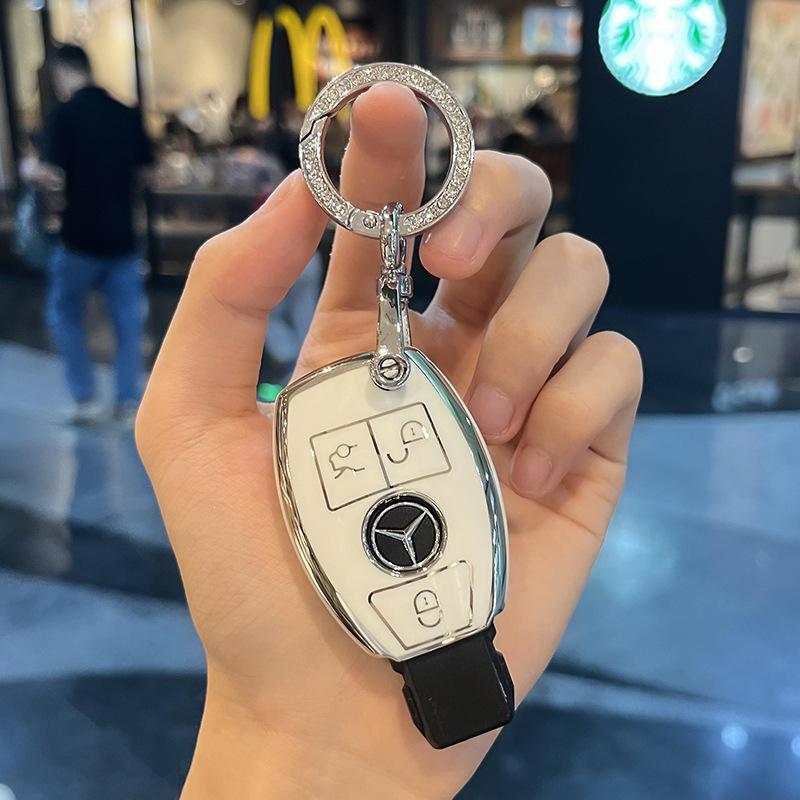 CRM1 TPU Car Key Case Cover Shell for Mercedes Benz AMG A B C E GL S GLA GLK CLS Class W204 W205 W212 W176 W463 Keychain Accessories