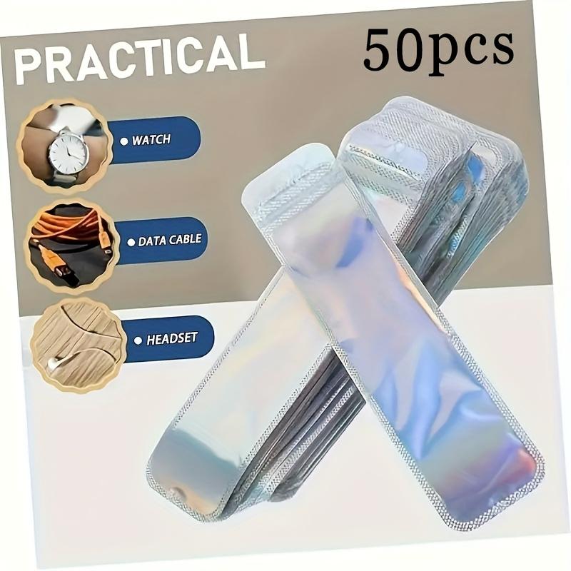 50/100 шт. Радужные лазерные подарочные мешочки, Многоразовые пакеты на молнии для косметики, украшений, ручек, органайзер, Радужные цвета