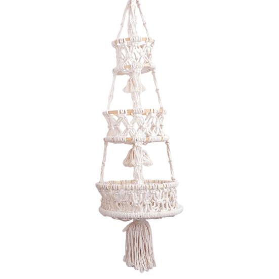 Hanging Basket Exquisite Hollow Woven Cotton Rope Handmade Storage Flowerpot Net Plant Hanger for Home